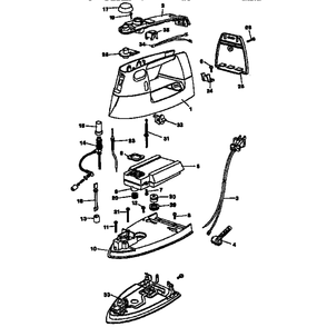 Replacement Parts Diagram and Parts List for F505S  Black and Decker Iron